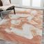 Petalo Modern Abstract Orange/Cream Synthetic Area Rug - 3x5 Feet