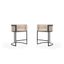 Cosmopolitan Cream and Black Metal Counter Height Bar Stools, Set of 2