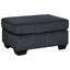 Slate Gray Chenille Upholstered Contemporary Ottoman