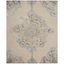 Beige & Blue Hand-Tufted Wool-Silk Blend 8' x 10' Rectangular Rug