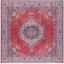 Tucson 6' Square Red Synthetic Easy-Care Area Rug