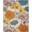 Allur Blossom Ivory Multicolor 8' x 10' Synthetic Easy-Care Area Rug