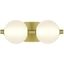 Gold Opal Ribbed Glass 2-Light Dimmable Vanity Fixture