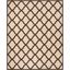 Cream & Brown Geometric Easy-Care Synthetic Area Rug, 8' x 10'