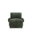 Olive Green Chenille Barrel Accent Chair with Wood Frame