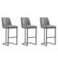 Gray Leatherette and Metal Barstools Set of 3