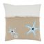 Ocean Breeze Beige Cotton Starfish Throw Pillow, 18"x18"