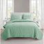 Green King Microfiber Coastal Quilt Set