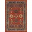 Antique Patina Orange & Blue Synthetic 4' x 6' Area Rug