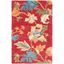 Handmade Red Floral Wool Rectangular Area Rug