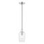 Avery Mini Jar Pendant Light in Brushed Nickel with Clear Glass