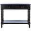 Athena Farmhouse Charm Black Wood Console Table with Storage