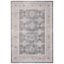 Gray and Beige Floral Motif Rectangular Area Rug