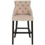 Eleni 45" Beige Linen and Metal Wingback Bar Stools, Set of 2