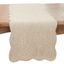 Taupe Cotton Quilted Table Runner with Scalloped Edges