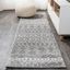 Modern Vintage Moroccan Tribal Rug in Gray and Ivory - Easy Care Synthetic
