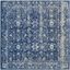 Navy and Ivory High Pile Synthetic Square Rug