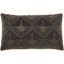 Sofia Dark Grey Beaded Floral Lumbar Throw Pillow 12" x 20"