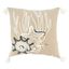 Beige Embroidered Coastal 18" Cotton Throw Pillow