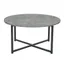 Slate Gray Modern Round Coffee Table with Steel Frame