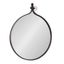 Yitro 36" Round Industrial Bronze Wall Mirror with Rustic Charm