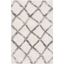 Ivory and Gray Rectangular Shag Rug, 3'3" x 5'3"