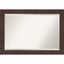 41" x 29" Walnut Brown Beveled Wood Framed Wall Mirror