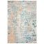 Rectangular Light Blue and Beige Synthetic Area Rug