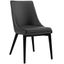 High Parsons Black Vegan Leather Side Chair with Tapered Wood Legs