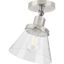 Hinton Brushed Nickel 1-Light Flush Mount with Seeded Glass Shade