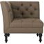 Olive Tufted Linen Polyester Accent Chair with Spindle Legs