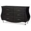 Enzo Luxe Black Faux Leather 6-Drawer Glam Dresser