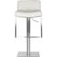 Adjustable White Leather Swivel Bar Stool with Metal Base