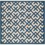 Navy and Beige 6'7" Square Synthetic Easy-Care Area Rug