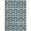 Teal and Grey Geometric Indoor/Outdoor Rectangular Rug