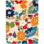 Ivory and Orange Floral Synthetic Indoor/Outdoor Area Rug