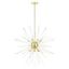 Satin Brass Elegance 16-Light Chandelier with Clear Crystal Rods