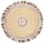 Ivory and Light Beige Round Cotton Area Rug