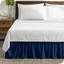 Queen Dark Blue Polyester Ruffled Bed Skirt