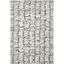 Ivory Abstract Synthetic 5' x 7' Easy Care Area Rug