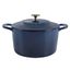 Navy Blue 7qt Enameled Cast Iron Dutch Oven with Gold Knob