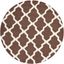 6' Round Dark Brown and Ivory Wool Tufted Area Rug