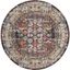 79" Round Gray Floral Synthetic Stain-Resistant Area Rug