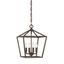 Elegant Rubbed Bronze 4-Light Lantern Pendant with Adjustable Chain