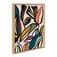 Colorful Abstract Ficus Leaves Canvas Wall Art, 18x24 Natural Frame