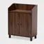 Walnut Brown 2-Door Wood Entryway Shoe Storage Cabinet with Open Shelf