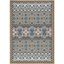 Green and Blue Floral Synthetic Washable Area Rug 4' x 5'7"