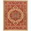 Elegant Red and Natural 10' x 14' Synthetic Rectangular Rug