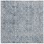 Blue Geometric Hand-Tufted Wool Square Area Rug