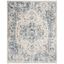 Ivory & Navy Distressed Oriental 9' x 12' Synthetic Area Rug